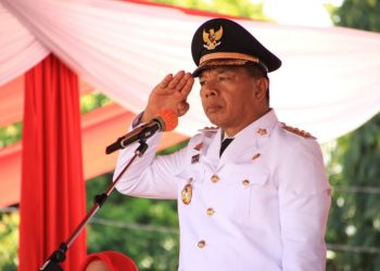 Bupati Bulukumba Andi Muchtar Ali Yusuf memimpin upacara peringatan HUT ke-77 Kemerdekaan Republik Indonesia (RI) di Lapangan Pemuda (Lapda)