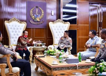 Andi Sudirman Sulaiman menerima kunjungan kerja Kepala Korps Lalu Lintas (Kakorlantas) Polri Irjen Pol Firman Shantyabudi